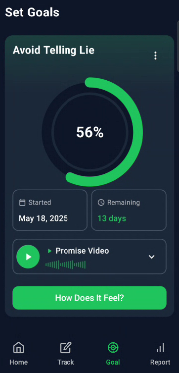 Deedly App Goal Screen